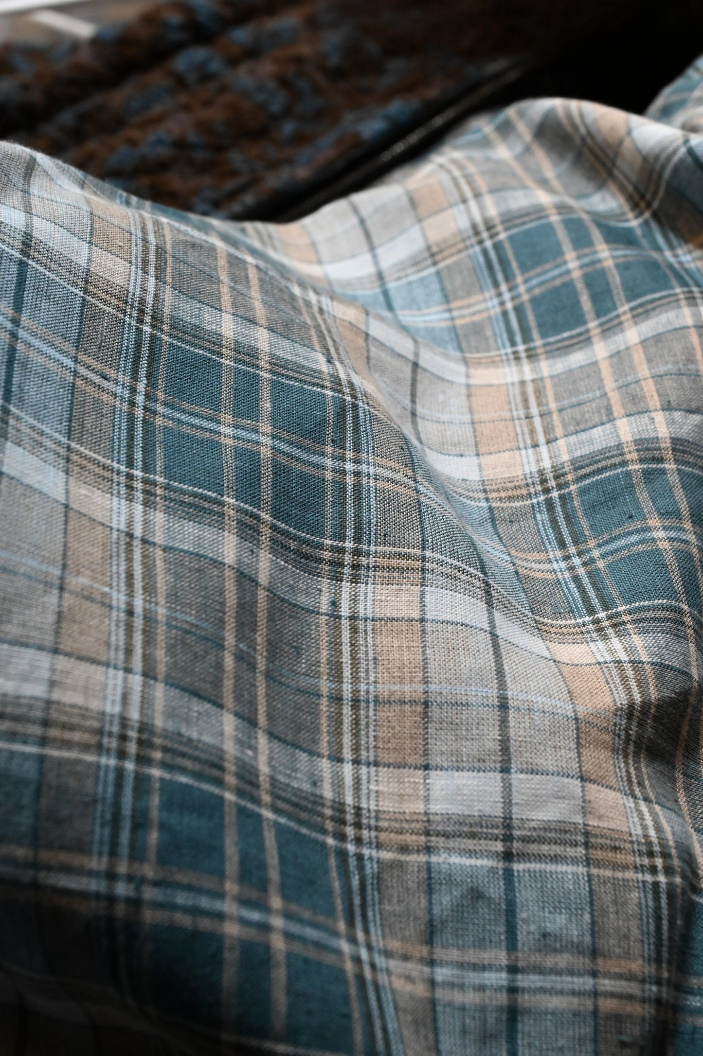 Freckled Wool Coat with Bison Trim