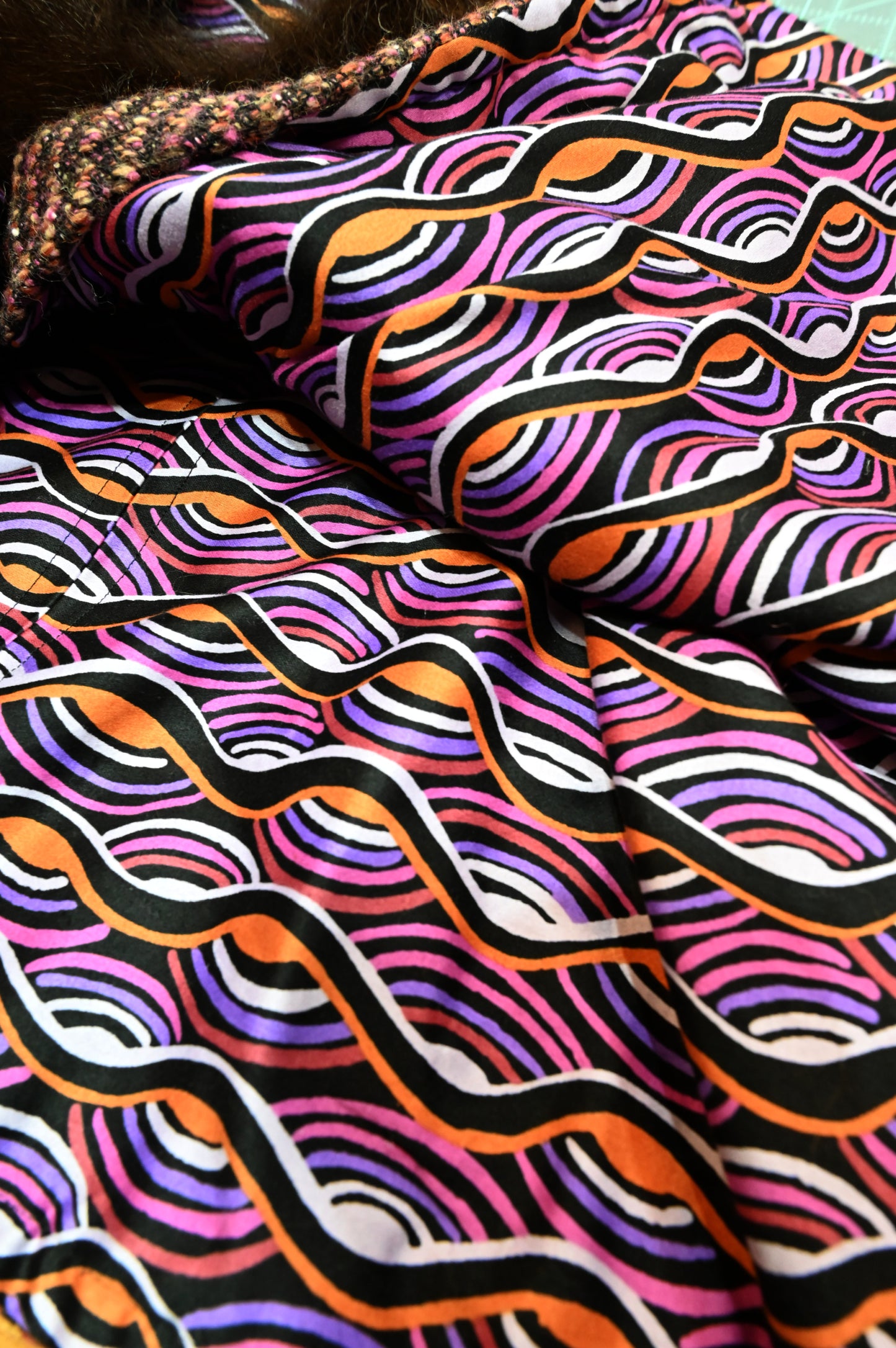 Shower Me with Flowers Wool Vest with Bison Trim