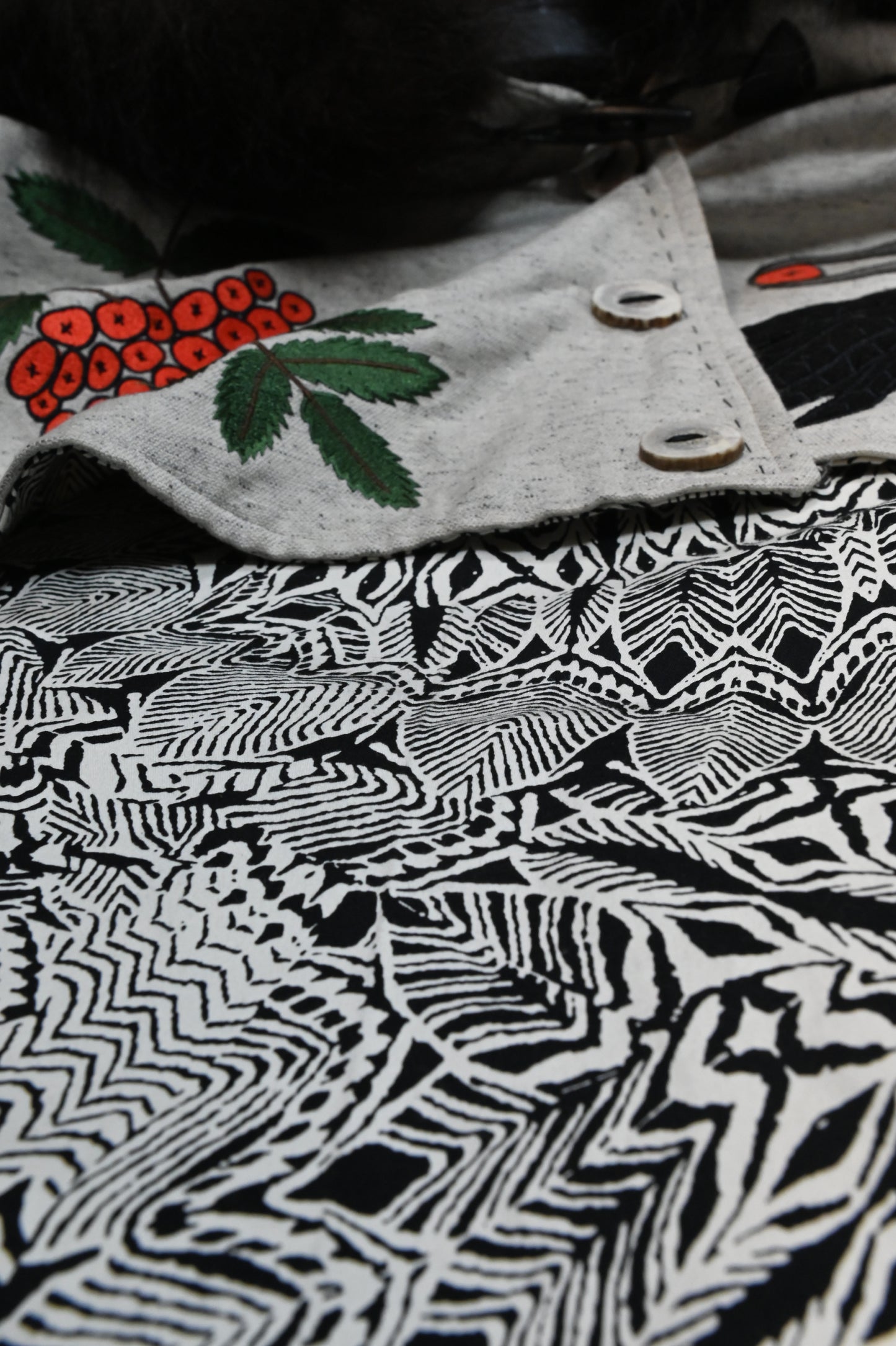 Raven Has My Back Cape with Bison Trim