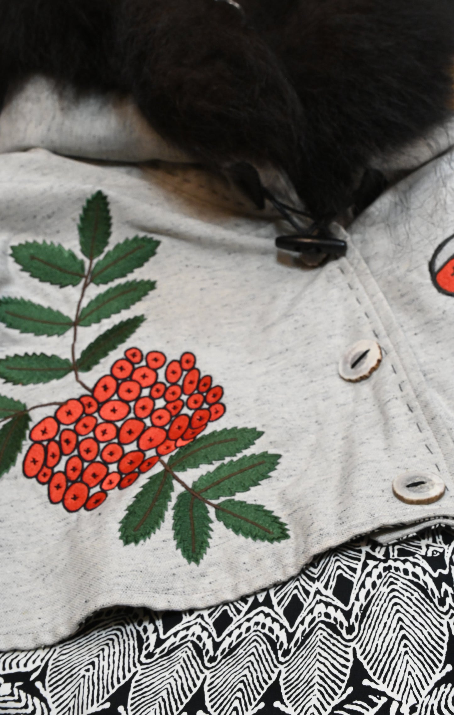 Raven Has My Back Cape with Bison Trim