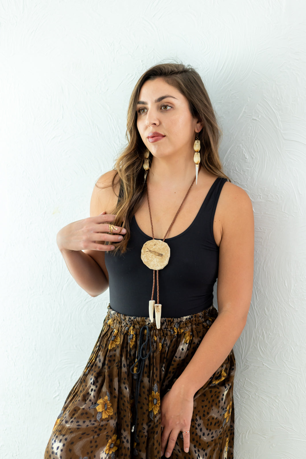 Forever-Fish Fossil Deer-Tine Bolo