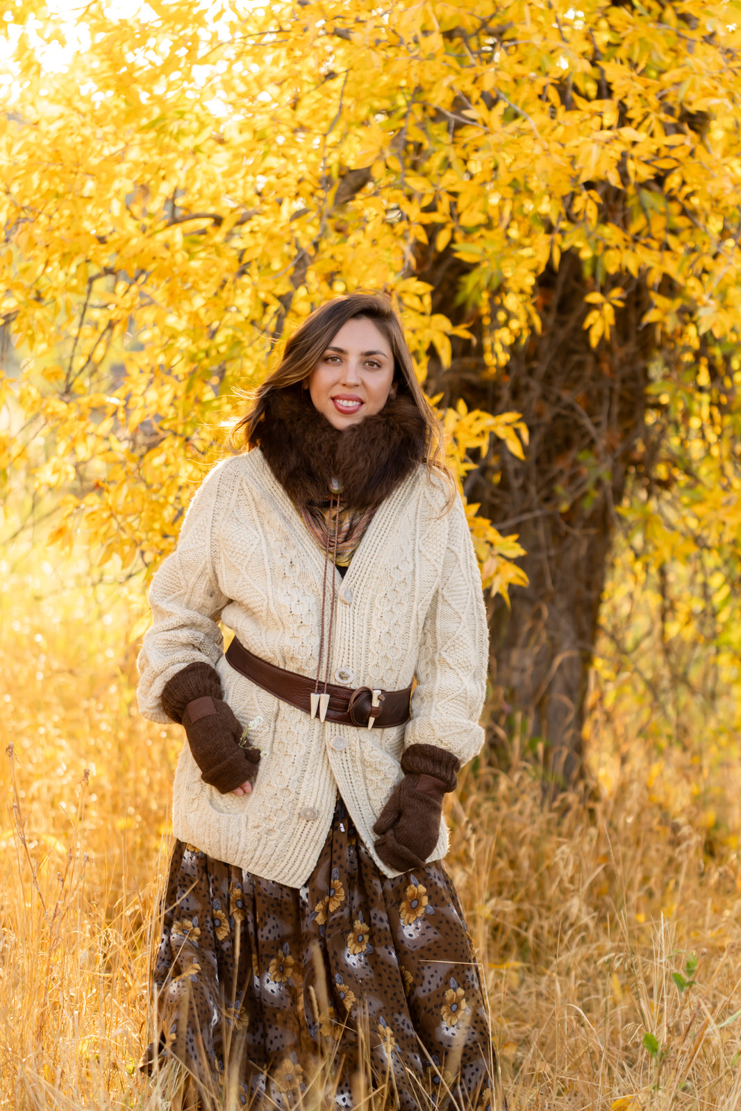 Bison Trimmed Collar/Headband