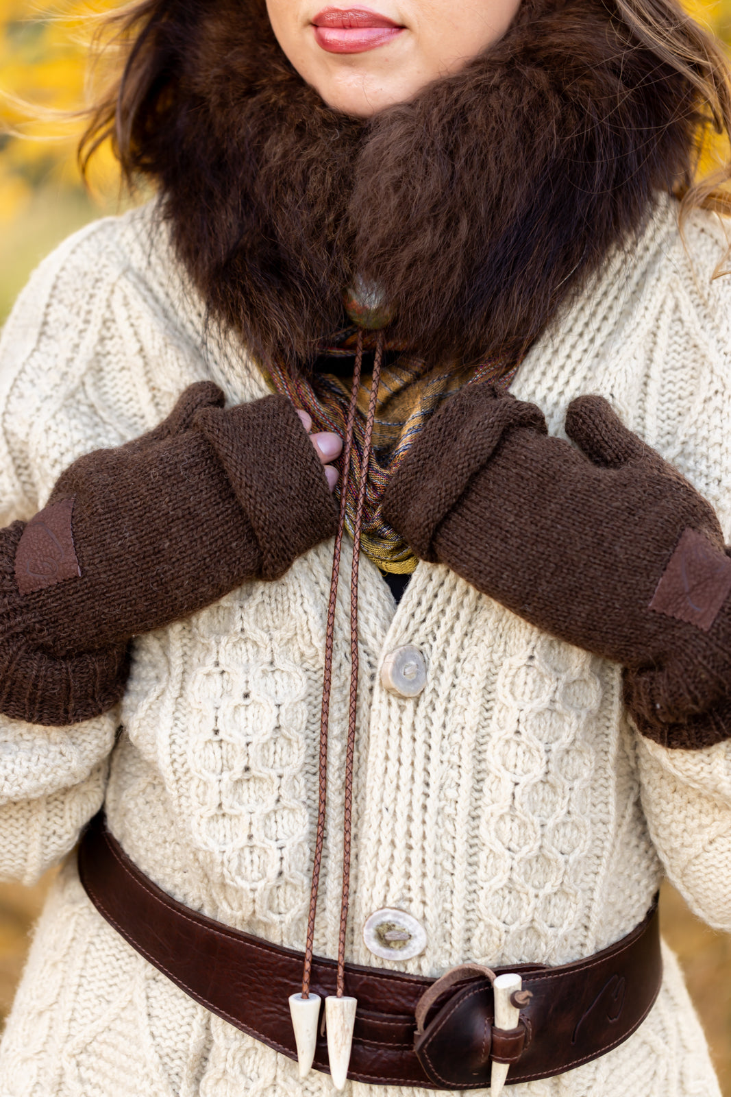 Bison Trimmed Collar/Headband