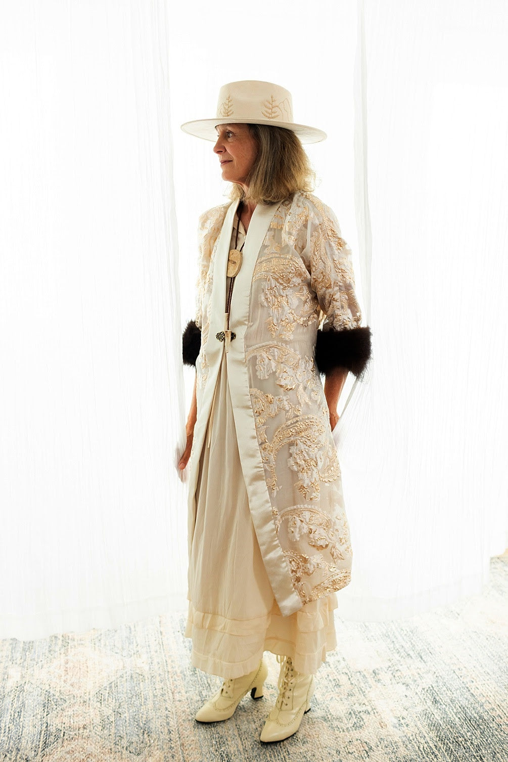 Gold Rush Bison Trimmed Duster