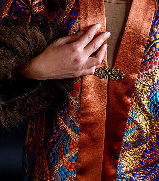 Autumn Dance Brocade with Bison Trim