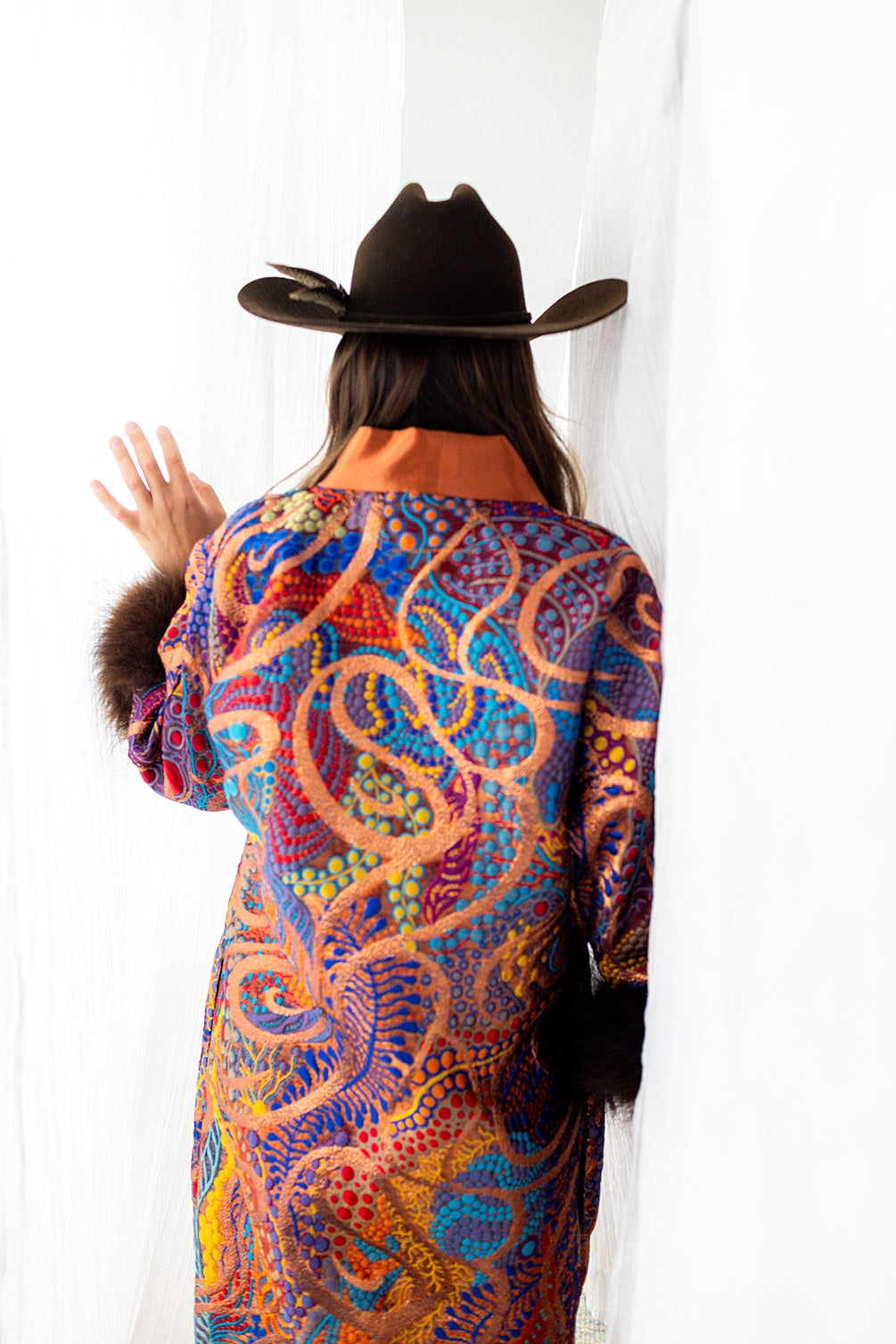 Autumn Dance Brocade with Bison Trim