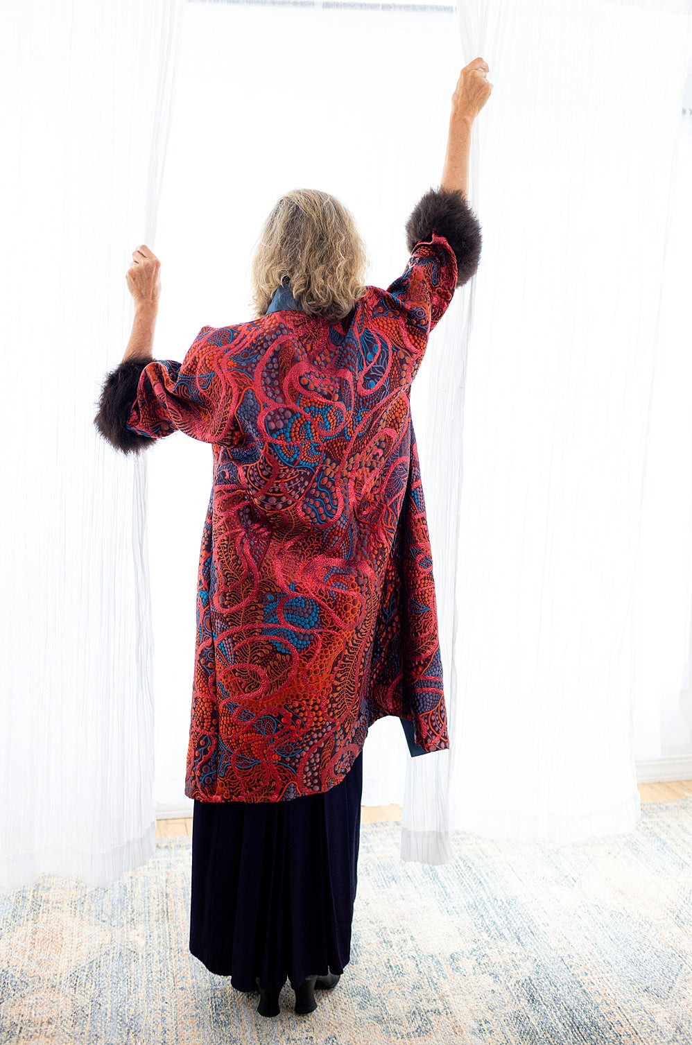 Western Sunset Brocade with Bison Trim
