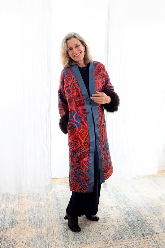 Western Sunset Brocade with Bison Trim