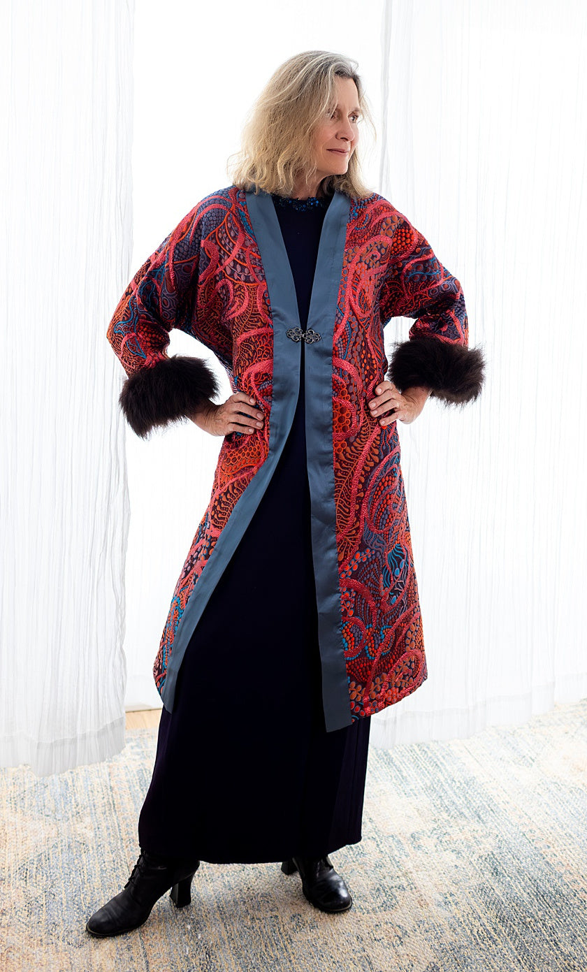Western Sunset Brocade with Bison Trim