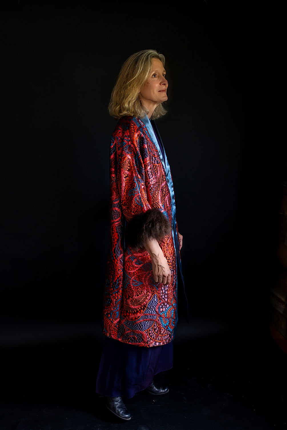 Western Sunset Brocade with Bison Trim