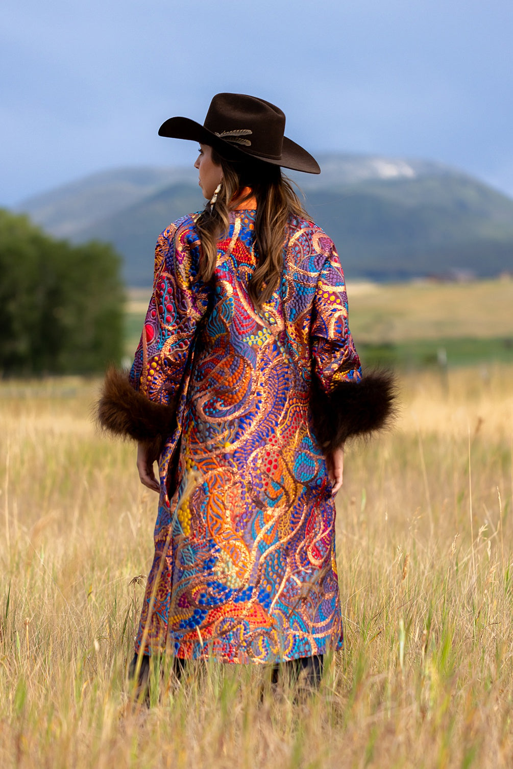Autumn Dance Brocade with Bison Trim