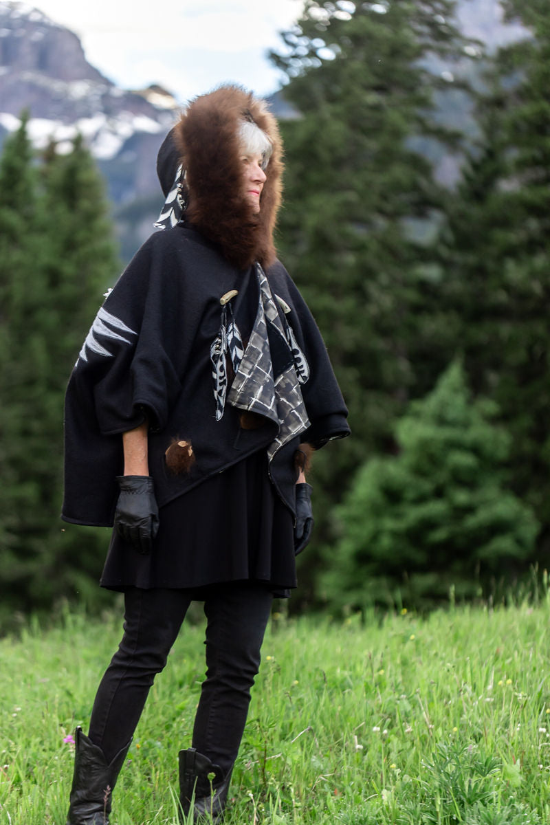 Snowy White Owl - Soul of the Night Bison-Trimmed Cape