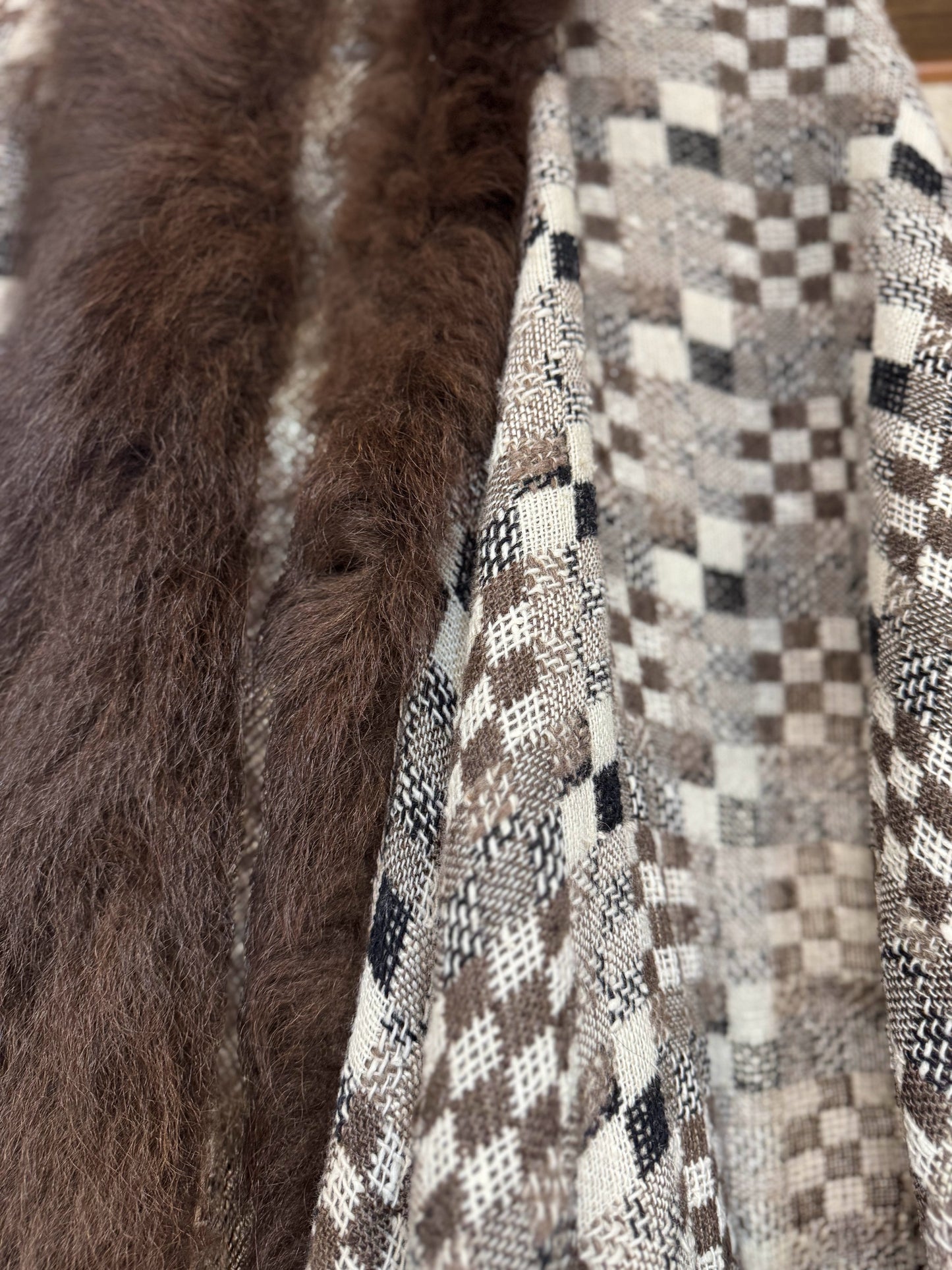 Every Day I Am Loved Bison Trimmed Poncho