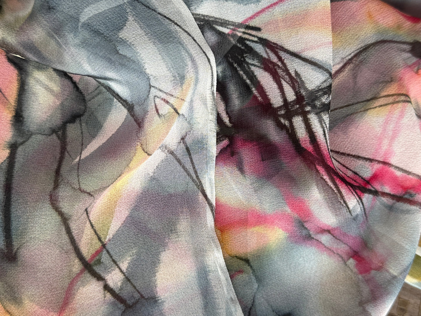 Montana Morning Hand-Painted Silk Scarf