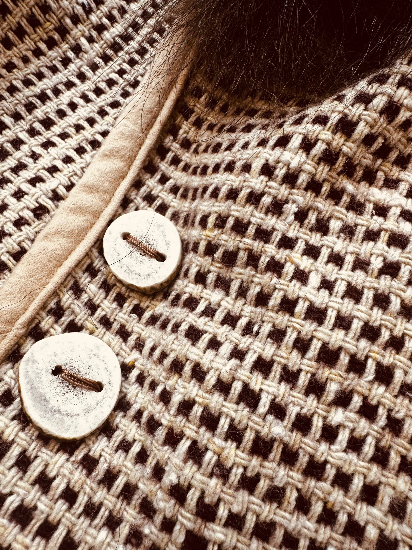 Walk the Fields with Me Woven-Wool Bison-Trimmed Shawl