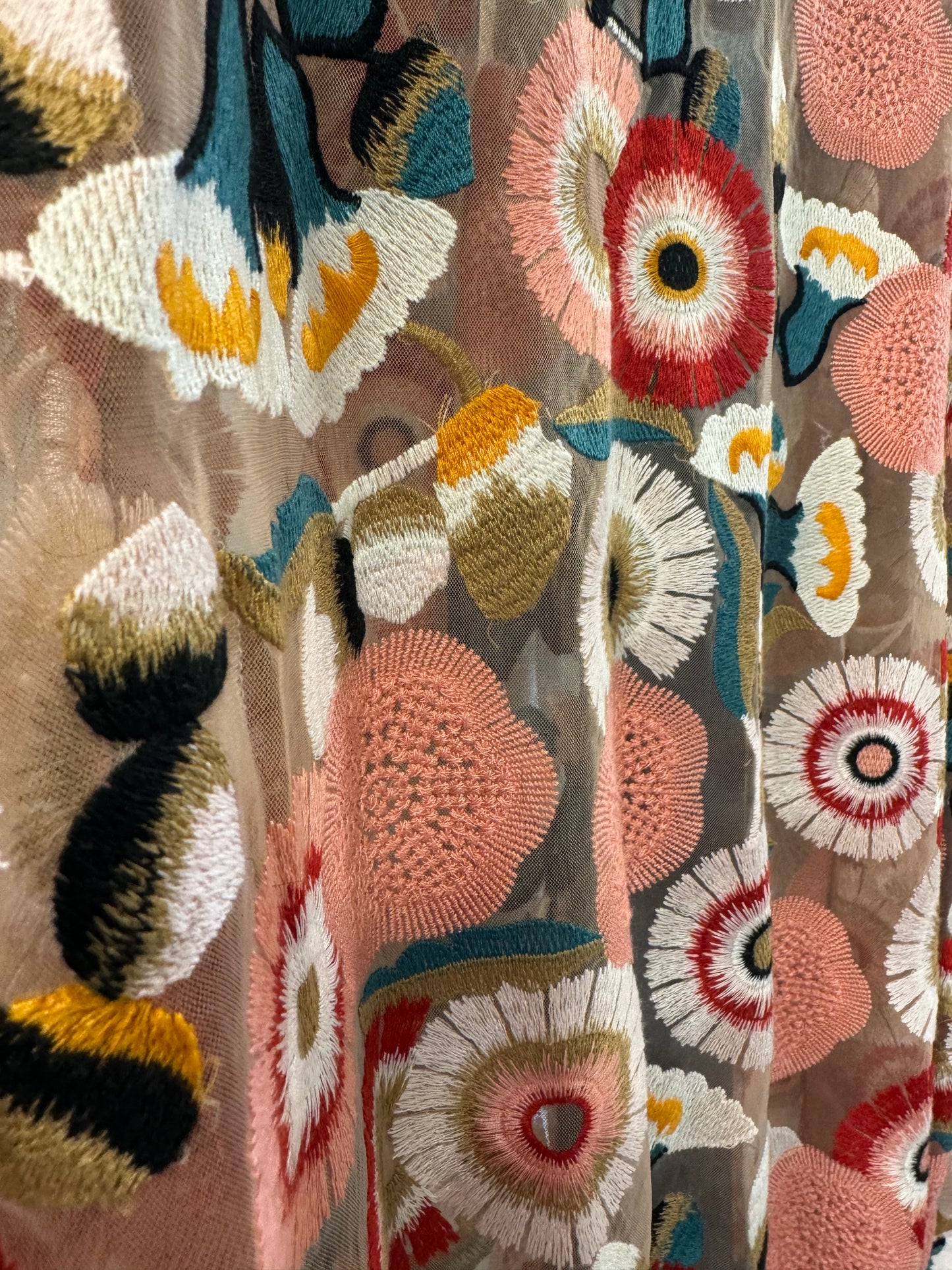 Chrysanthemums from Heaven Bison Trimmed Duster