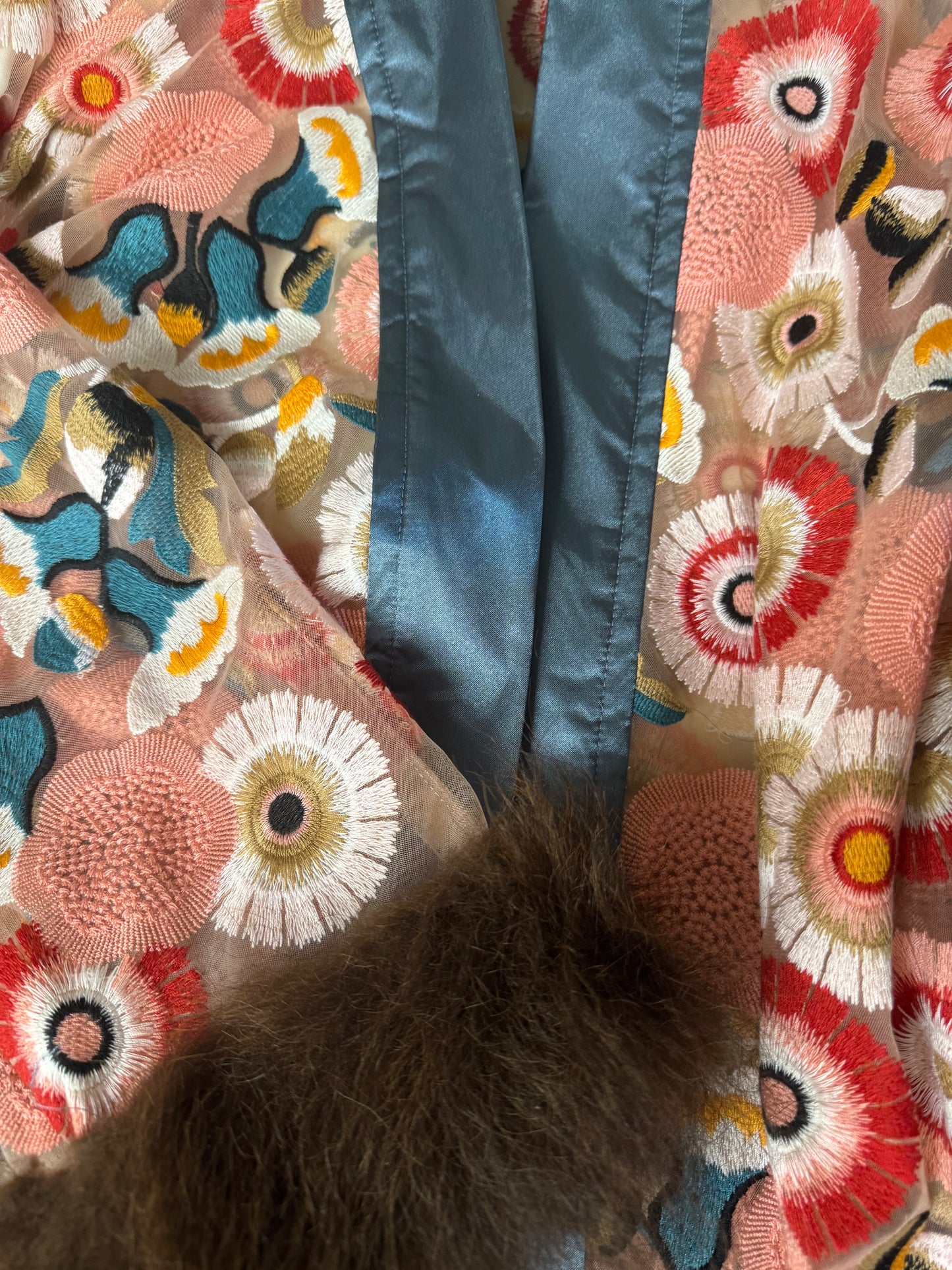 Chrysanthemums from Heaven Bison Trimmed Duster