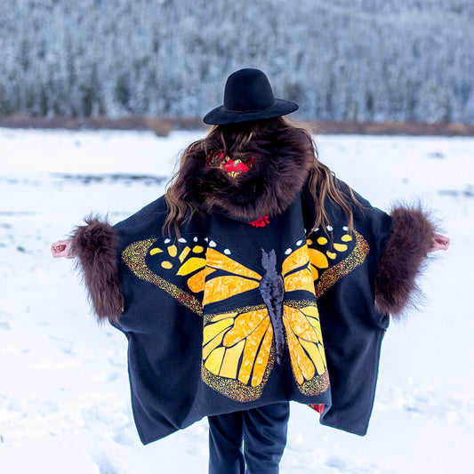 Montana Monarch Butterfly Bison Trimmed Cape