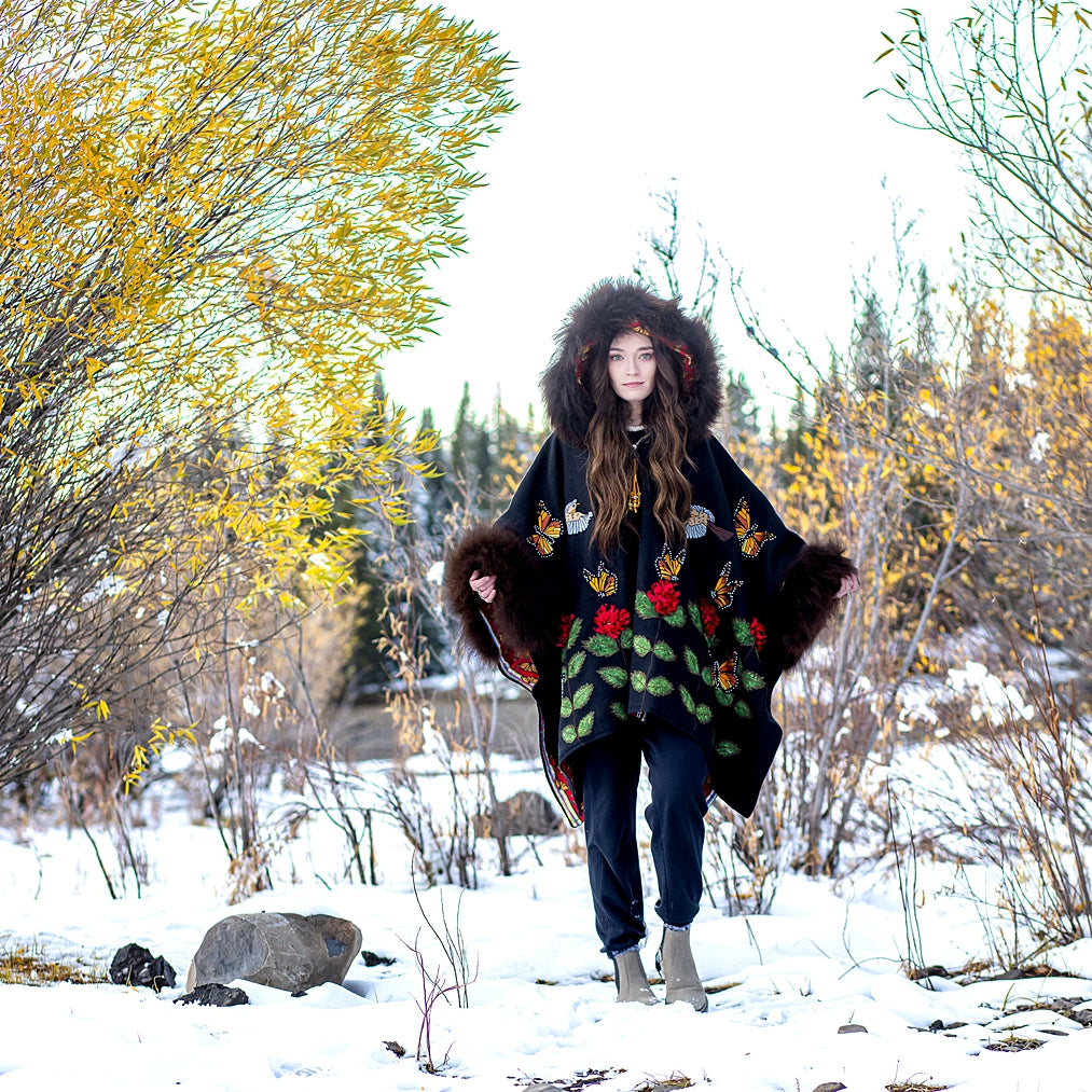 Montana Monarch Butterfly Bison Trimmed Cape