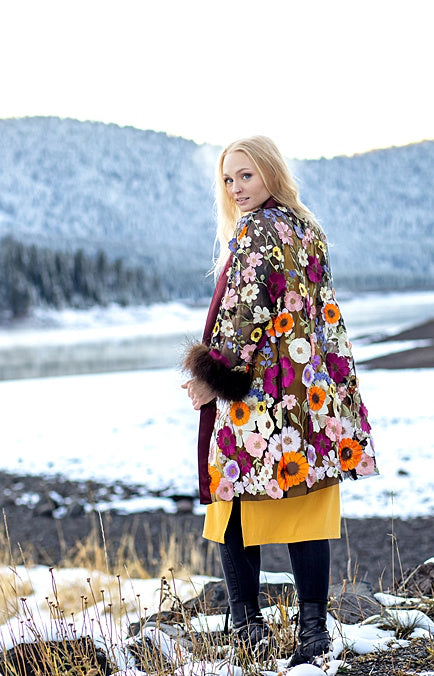 Field of Flowers Bison Trimmed Duster