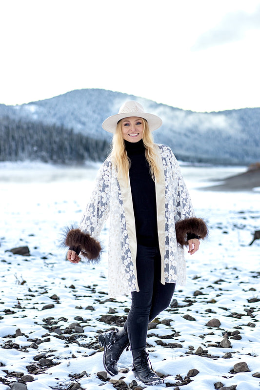 Mountain Daisies Bison Trimmed Duster