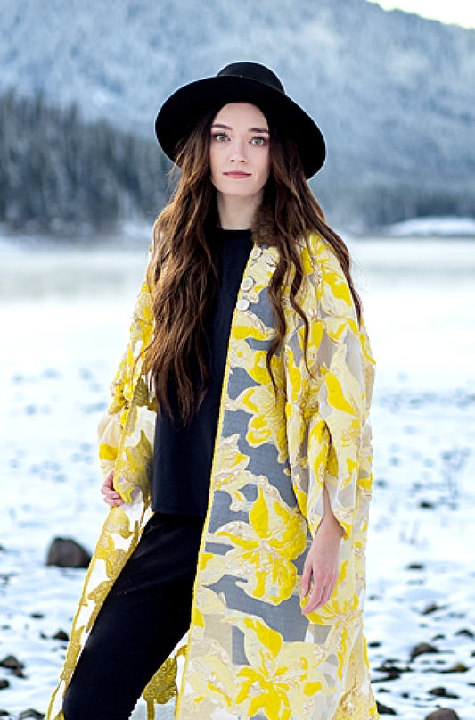 Winter Sun Duster with Bison Trimmed Collar