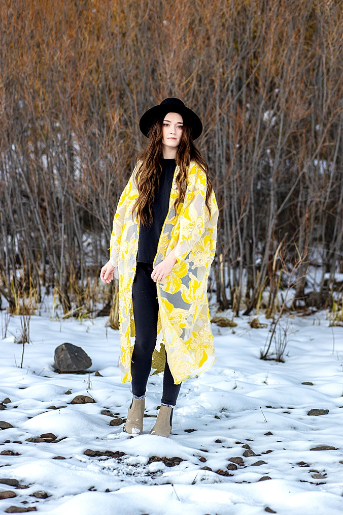 Winter Sun Duster with Bison Trimmed Collar