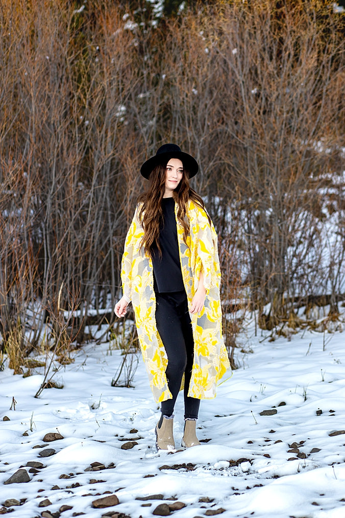 Winter Sun Duster with Bison Trimmed Collar