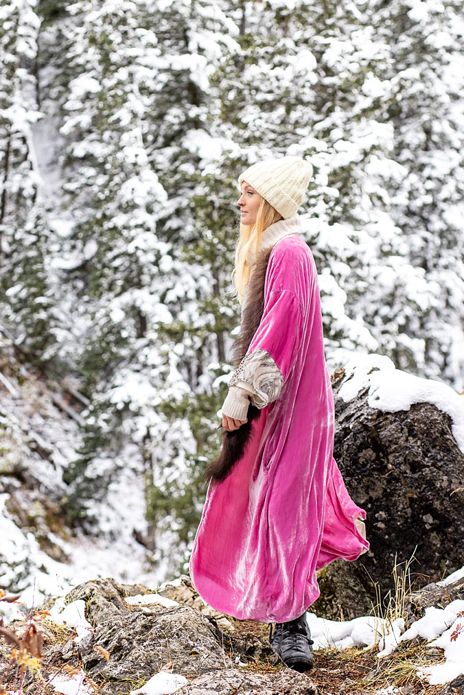 Hottie Pink Bison Trimmed Duster