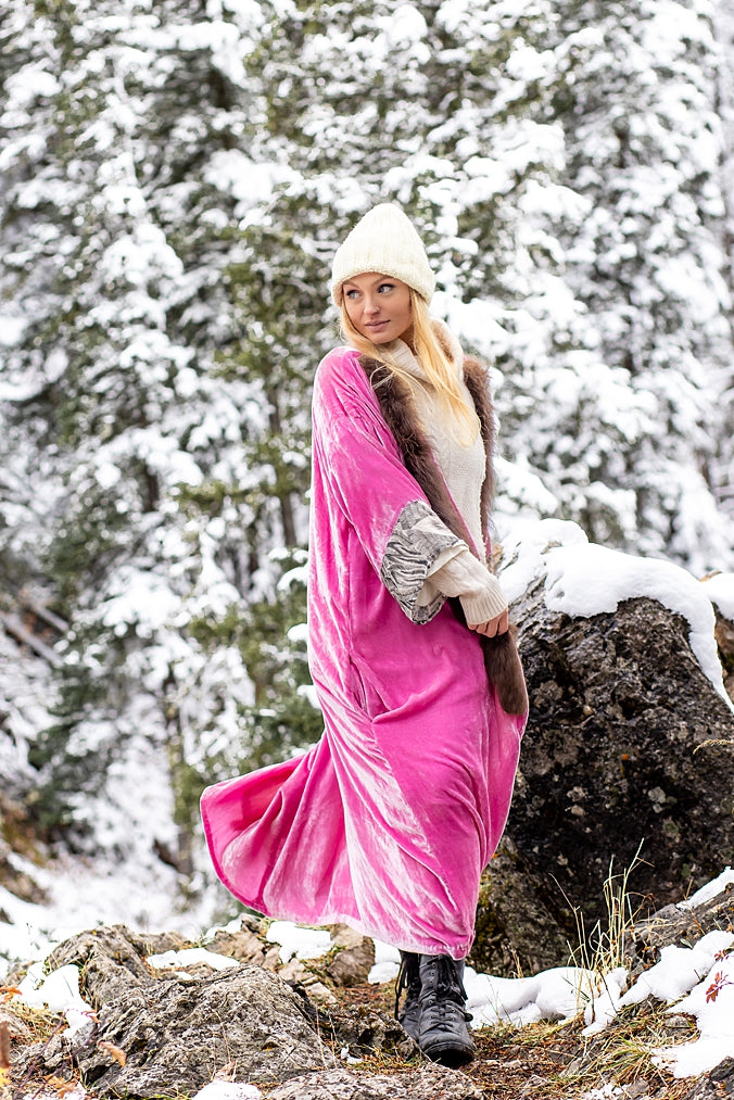 Hottie Pink Bison Trimmed Duster