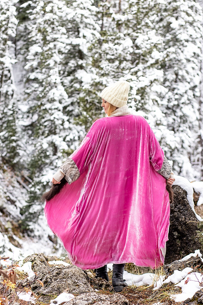 Hottie Pink Bison Trimmed Duster