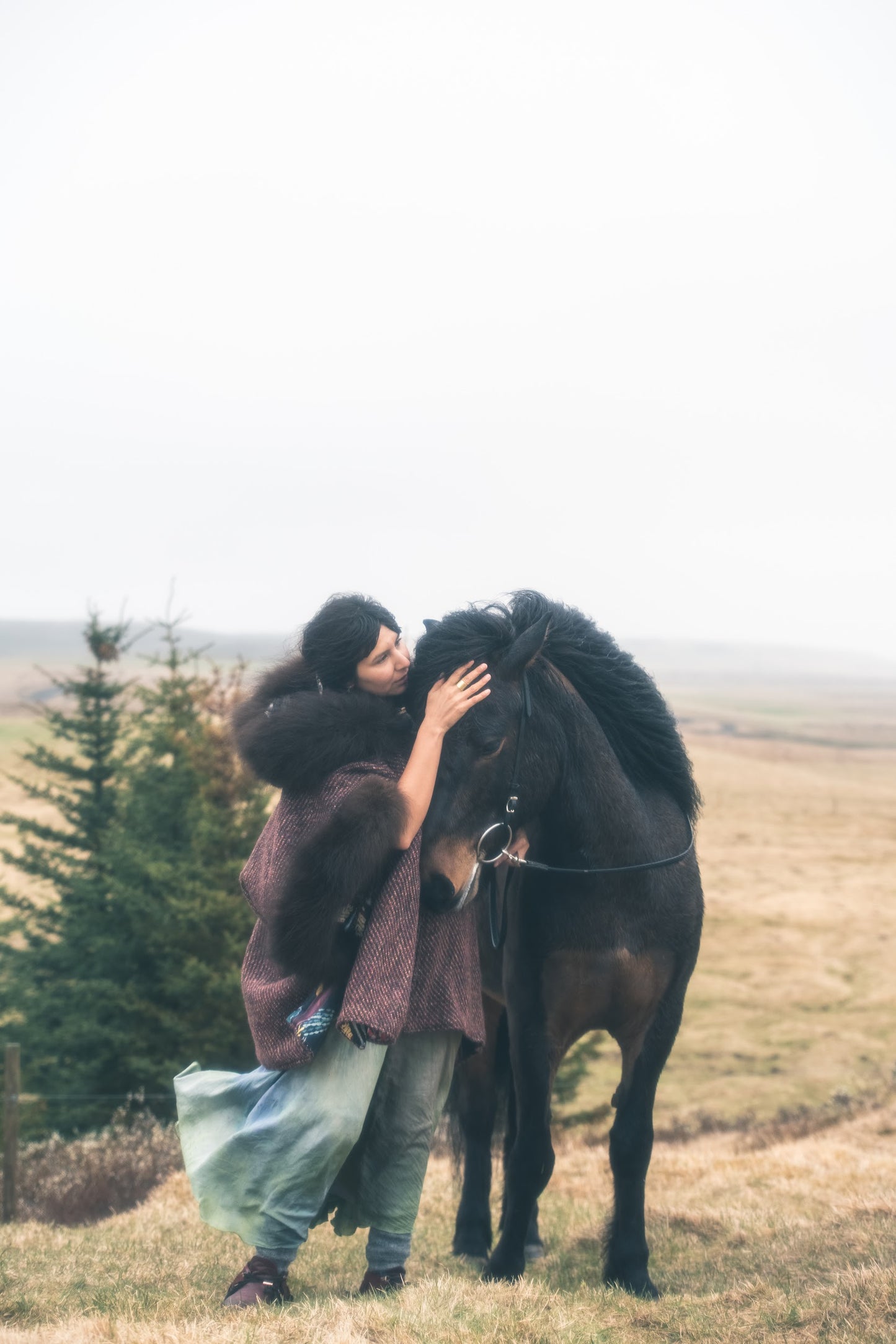 Huckleberry Dream Wool Coat with Bison Trim