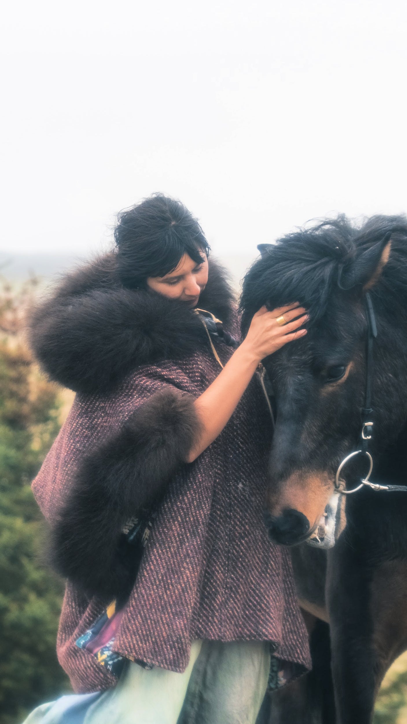 Huckleberry Dream Wool Coat with Bison Trim