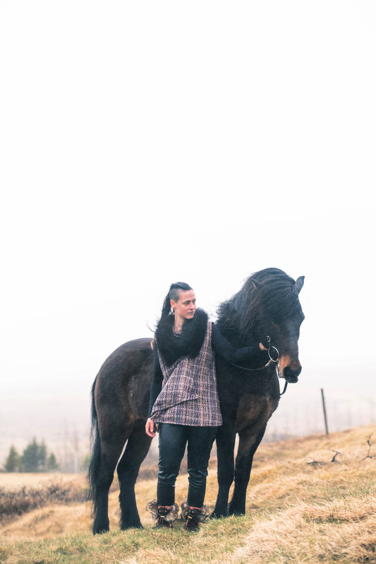 Zephyr Woven Wool Bison Trimmed Vest