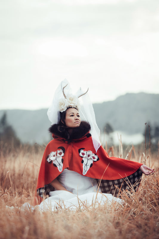 Story Appliquéd Cape with Bison Trim — 1885 Alive