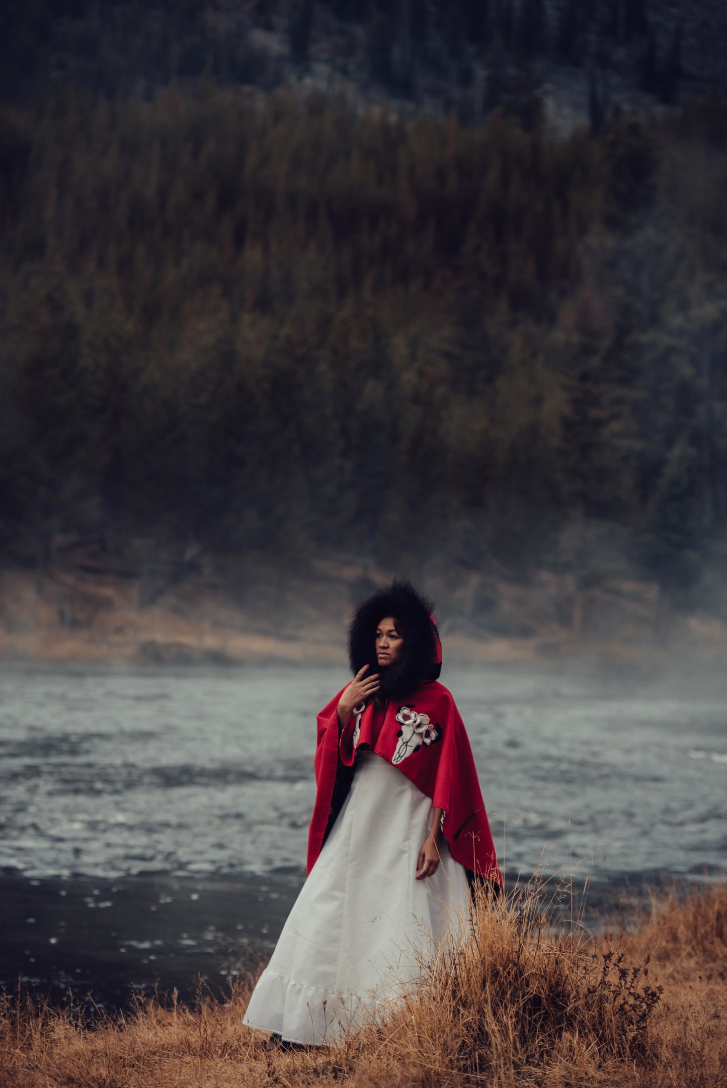 Story Appliquéd Cape with Bison Trim — 1885 Alive