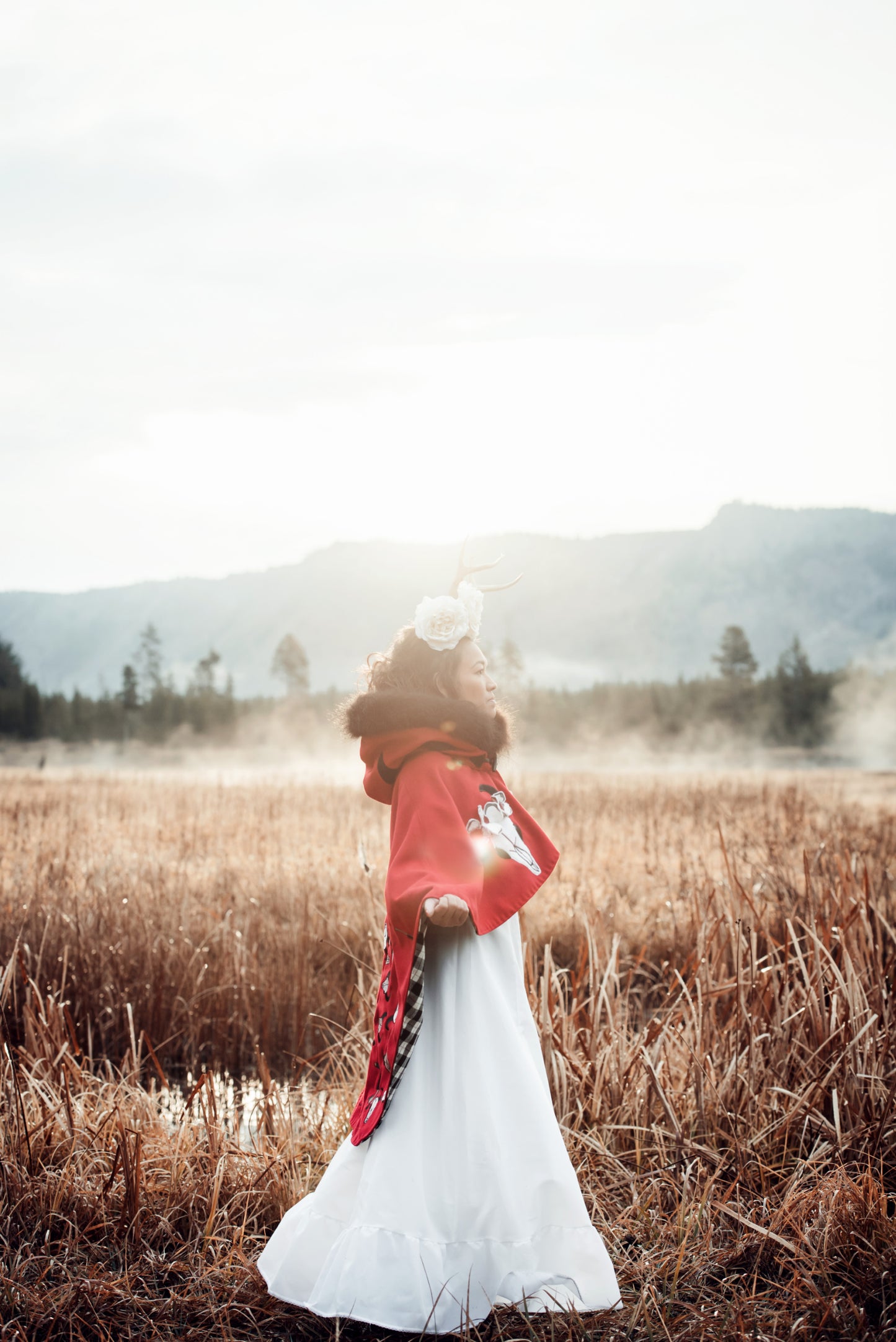 Story Appliquéd Cape with Bison Trim — 1885 Alive