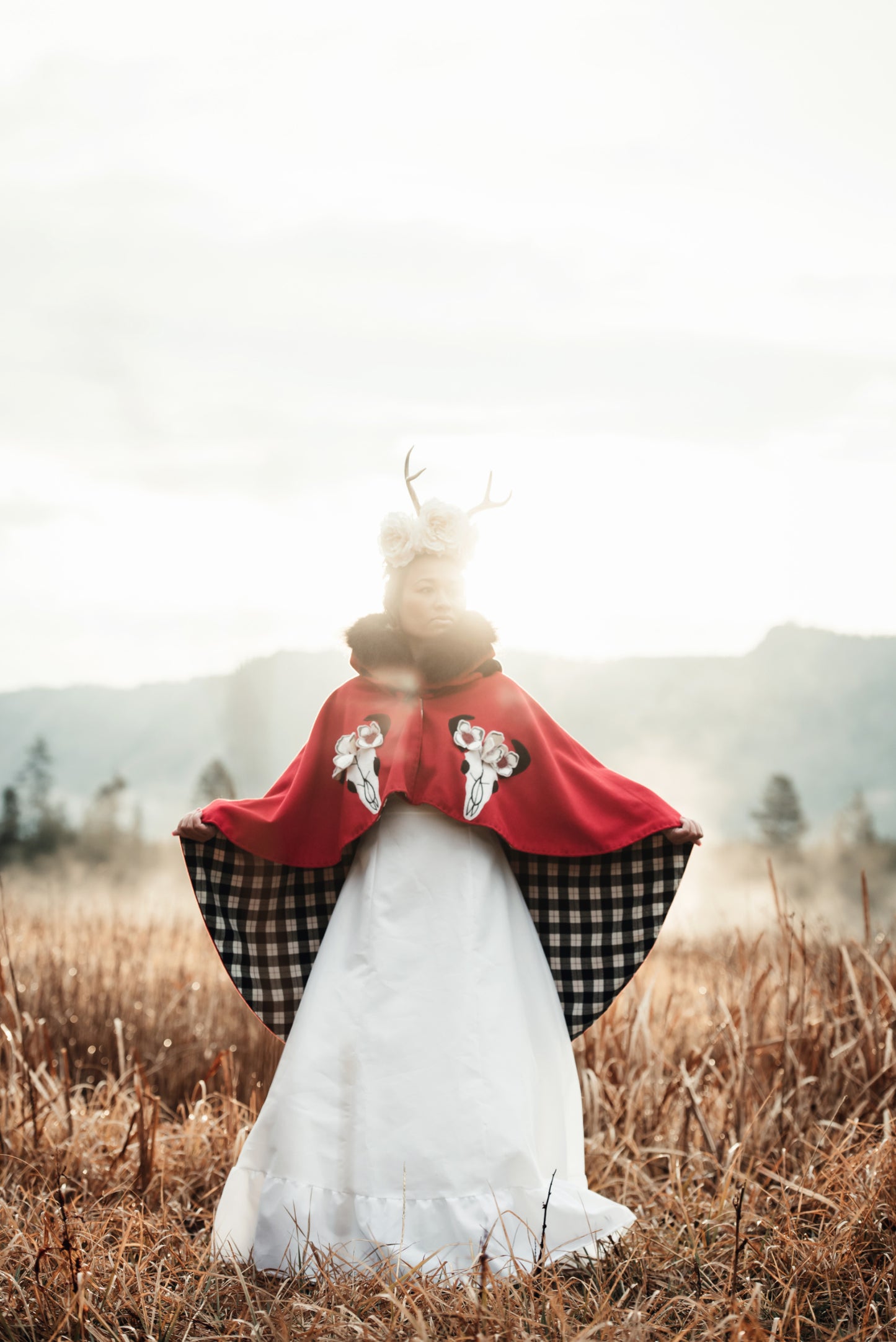 Story Appliquéd Cape with Bison Trim — 1885 Alive