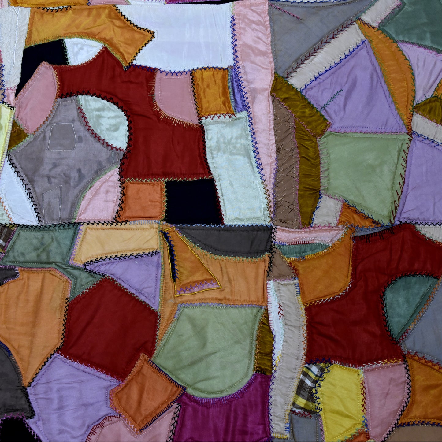 Vintage Crazy Quilt on Felted Bison