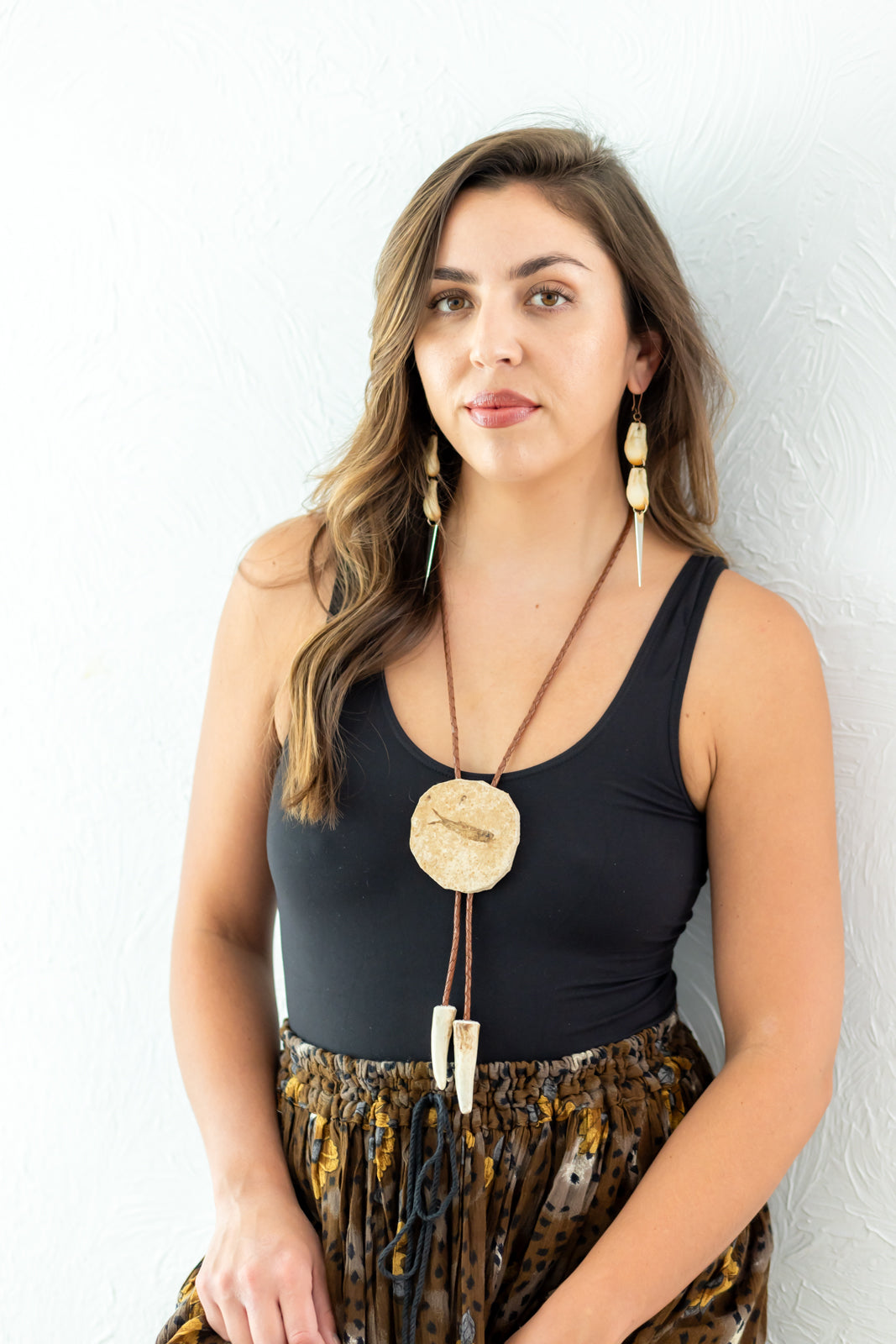 Forever-Fish Fossil Deer-Tine Bolo