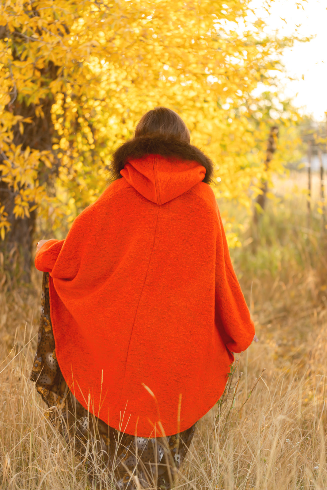 Pumpkin Spice Bison Trimmed Cape