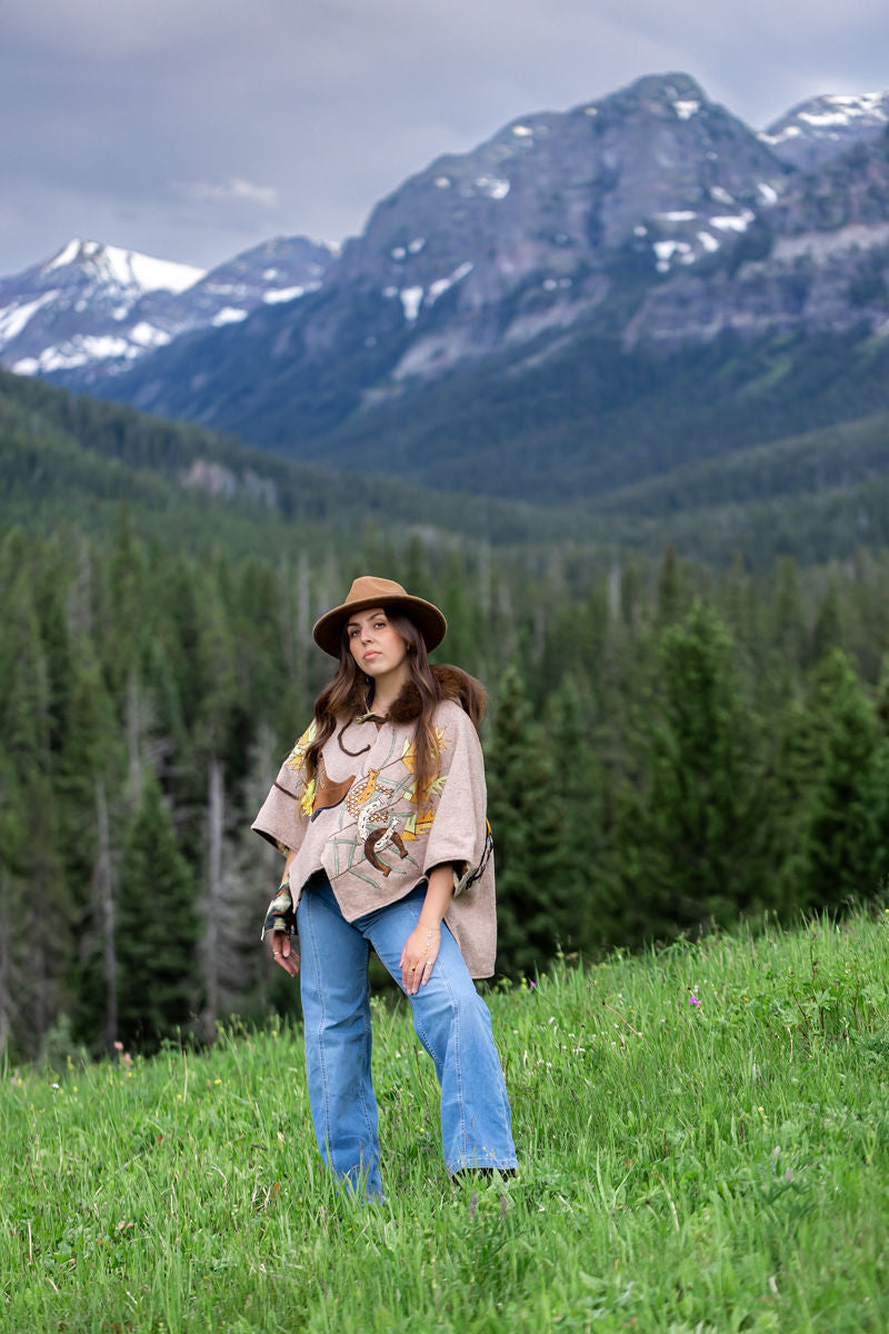 Happy Trails Cowgirl Bison - Trimmed Cape