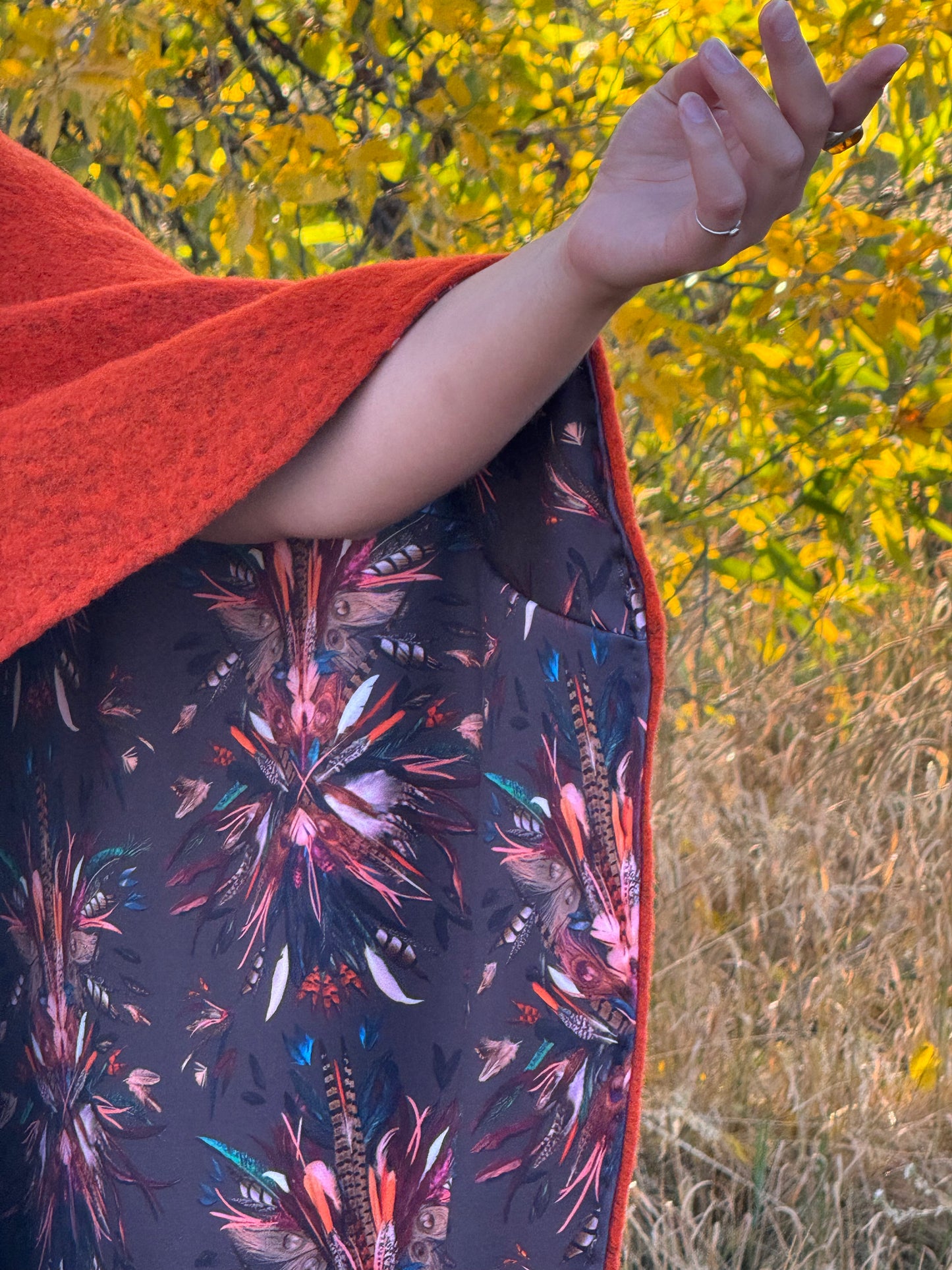 Pumpkin Spice Bison Trimmed Cape
