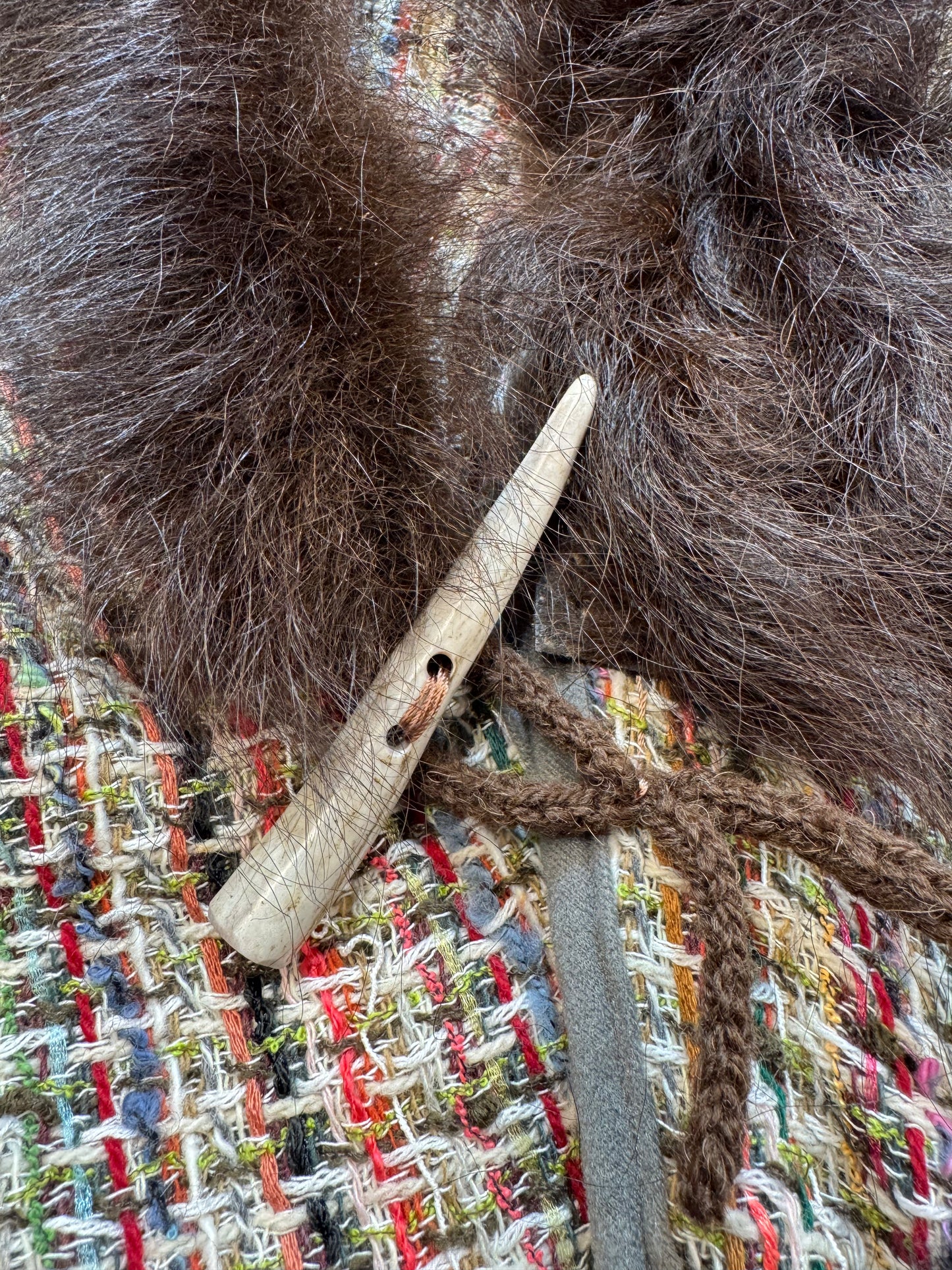 Summer's Day Woven Bison-Trimmed Cape