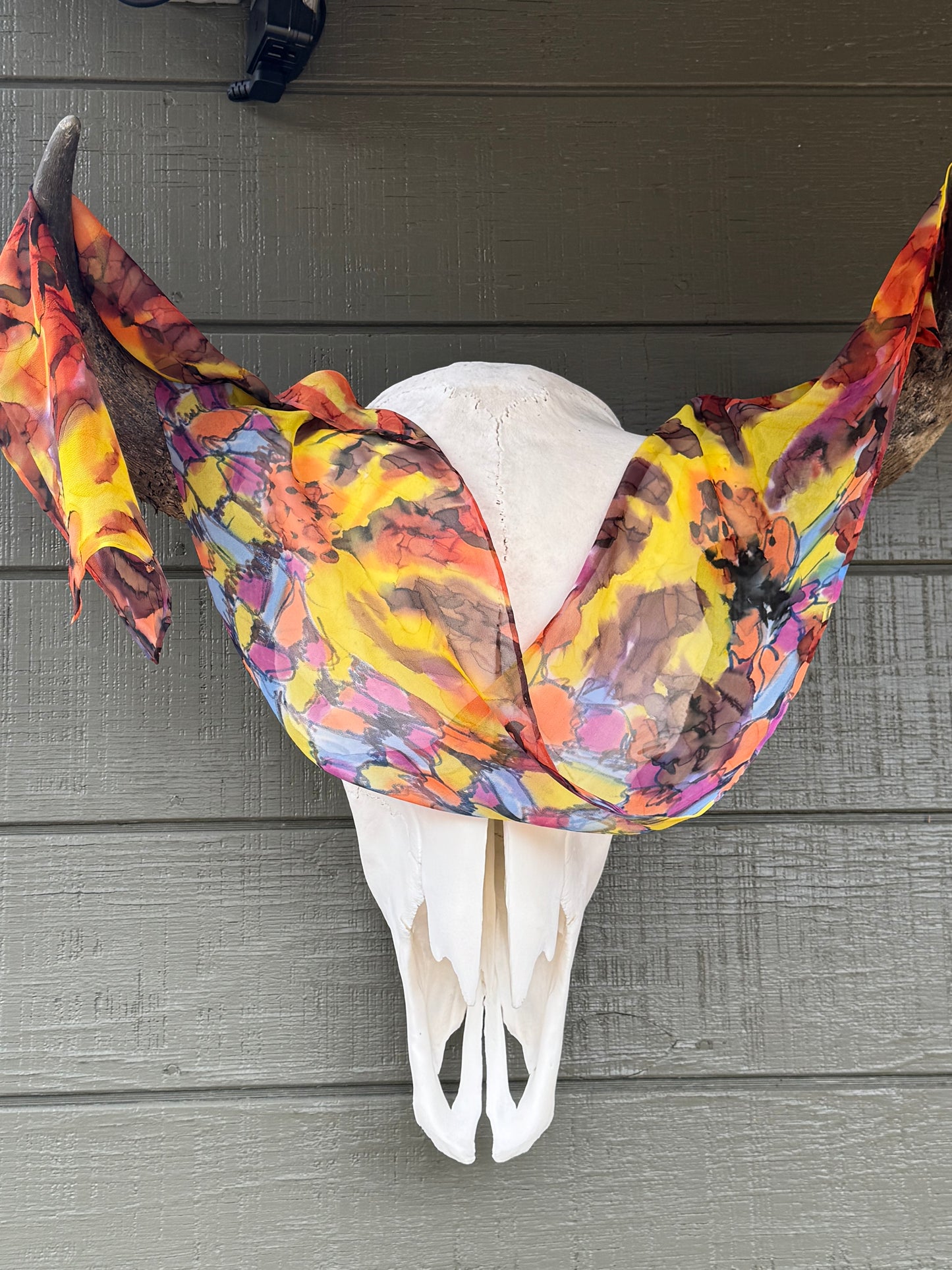 Sunflower Love Hand-Painted Silk Scarf