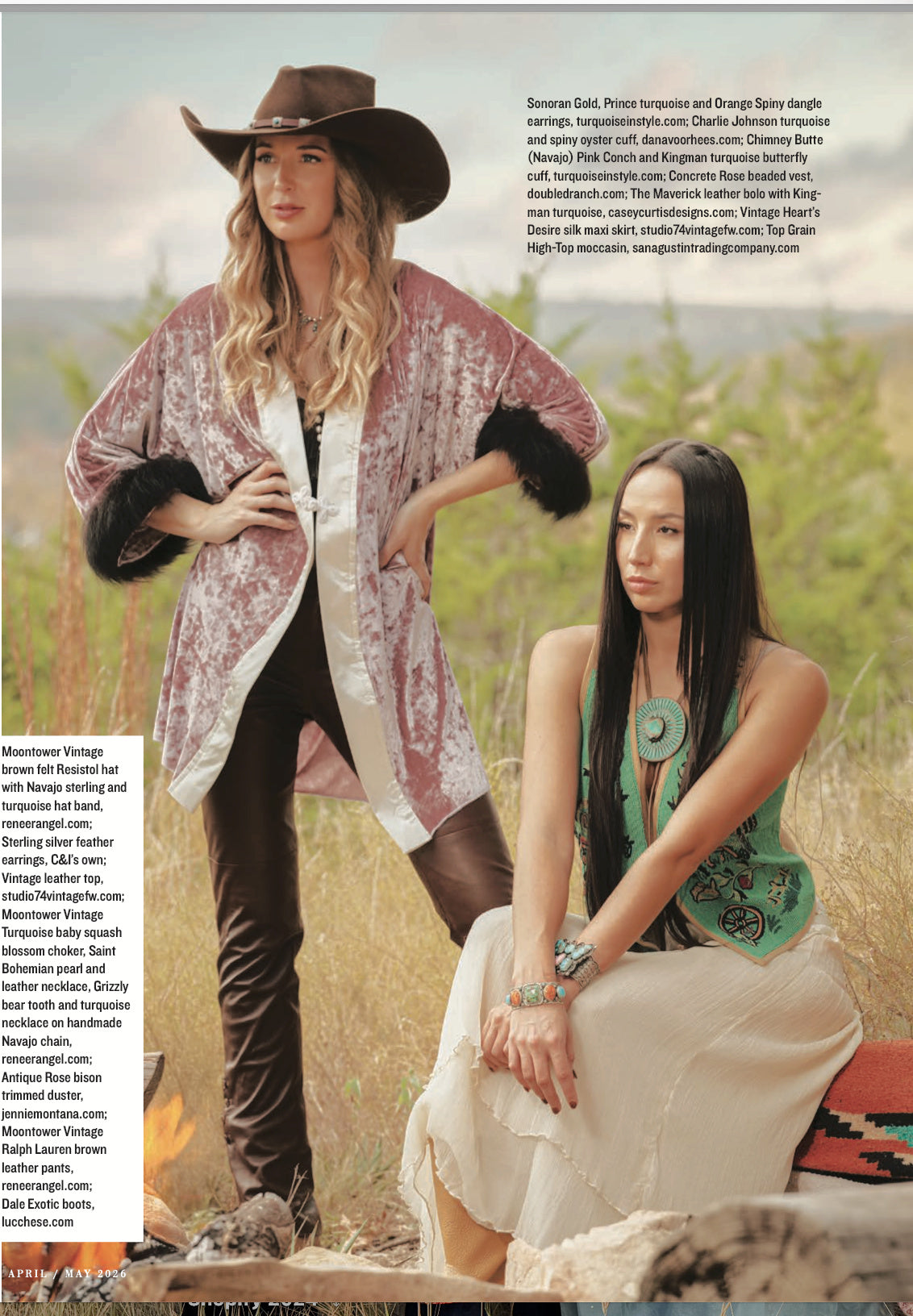 Antique Rose Bison Trimmed Duster