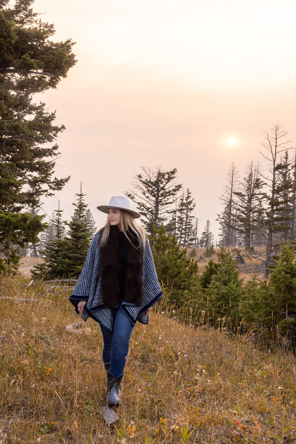 Rivers and Rocks Bison Trimmed Shawl