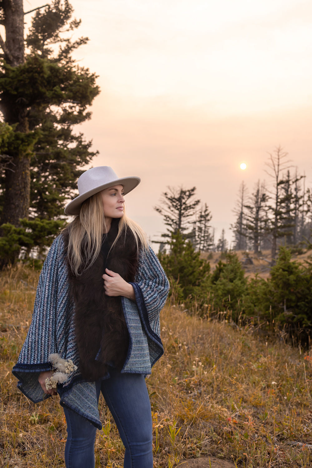 Rivers and Rocks Bison Trimmed Shawl