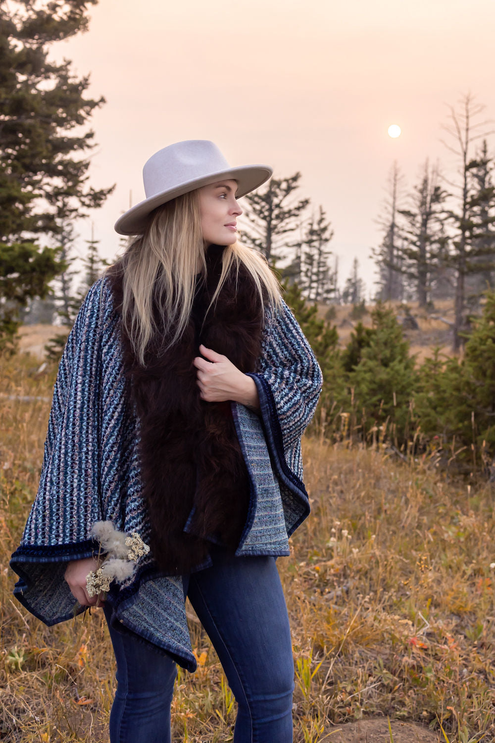 Rivers and Rocks Bison Trimmed Shawl