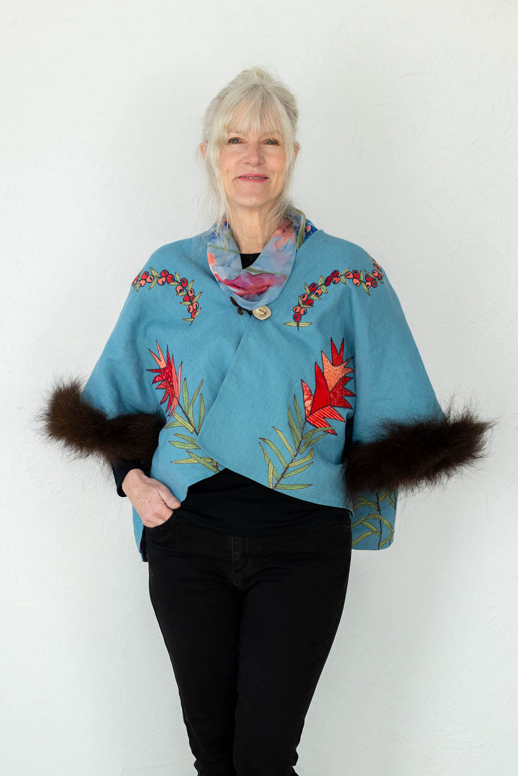 Indian Paintbrush Linen Caplet